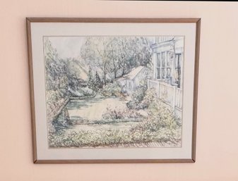 Summer Garden / Framed Watercolor
