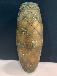 Tall Wooden Decorative Vase Made In Thailand