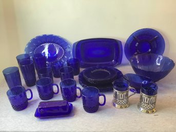 Cobalt Blue Glass Lot