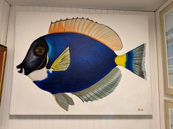 Eddie Powell Fish Acrylic On Canvas