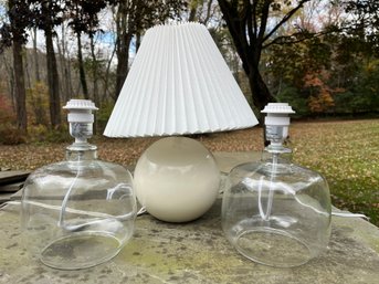 A Set Of Three Small Table Lamps
