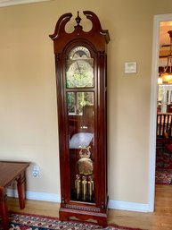 Beautiful Sligh Mahogany Moon Dial Grandfather Clock, Made In Holland Michigan