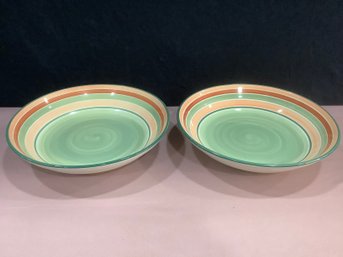 Pair Of Pier 1 Striped Bowls