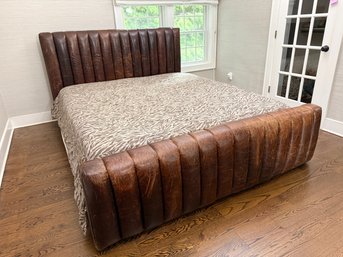 Leather Channel Bed - California King