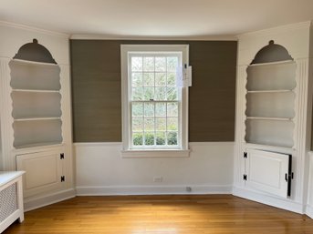 A Pair Of Charming Cottage Style Wood Corner Cabinets