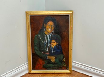 Vintage Jason Bowen Native American Original Oil Painting
