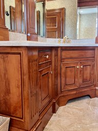 A Custom Crafted  Wood & Mirrored Corner  Bathroom Vanity - Bath 1