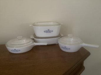 Lot Of 4 - Vintage Corningware - Blue Cornflower
