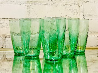 Vintage Set Of Libbey Uranium Glasses