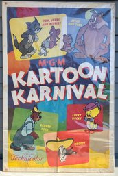 Original 1954 Theatre Marquee Kartoon Karnaval 1954