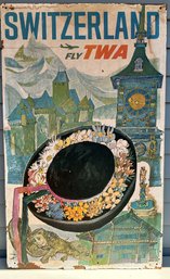 1960s David Klein TWA Mounted Print/poster