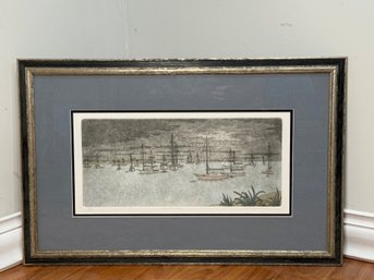 Leo Donohue 'Harborside' Pencil Signed & Numbered Etching