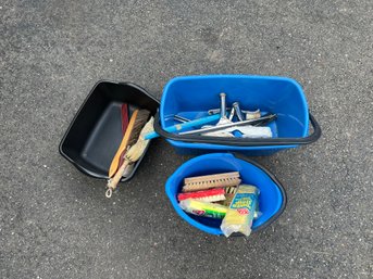 Lot Of Window Washing Supplies And Brushes