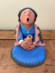 Signed Juan Sandoval Ceramic Pueblo Storyteller