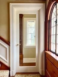 A Glass Panel Wood Door - Baldwin Hardware - Includes Frame - Bottom Of Stairs