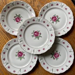 Five Vintage TREASURE CHEST - FIRST LOVE Pattern Salad Plates