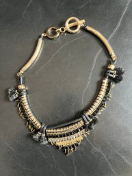 Mixed Material Toggle Necklace