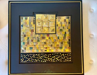 Framed Multi Media Gilt Fabric Tapestry Art Specimen