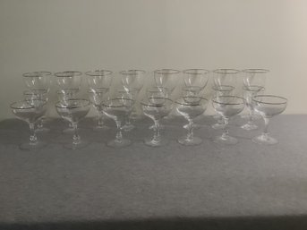 Fostoria Silver Trimmed Glass Lot