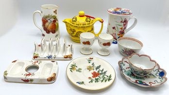 Vintage Hammersley & Co English Bone China, New Japanese Tea Pot & Other Small Floral China (11 Pieces)