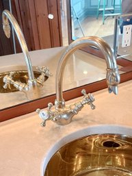 A Victorian Duck Head Faucet - Swivel Spout - Harrington Brass - Removed For Easy Pickup