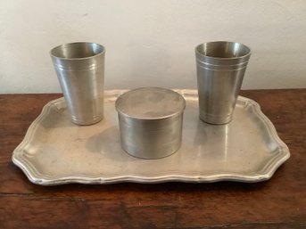 Pewter Serving Set With Tray