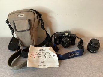 Nikon N4004 Camera With Case And Lens