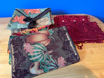 6 Autumn Tapestry Table Runners And 2 Christmas Table Runners