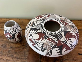 Maynard And Vanessa Navasie Frog Woman Pottery, Signed