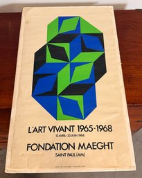 Vintage 1970's Victor Vasarely Fondation Maeght Art Exhibition Poster