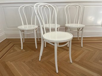 A Group Of 4 White Bent Wood Chairs