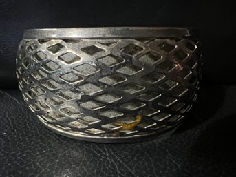 Tibetan Silver 'window Pane' Woven Bangle