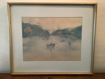 Pencil Signed Artist's Proof Of Boat On Water