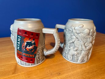 Two NEW Miami Dolphin Officially Licensed Mugs