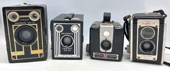 4 Vintage Kodak Brownie Cameras: Six-16, Six-20, Duraflex III & Hawkeye
