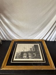 Original 1821 Copperplate Etching Titled Avanzi Del Portico Del Tempio Della Pace