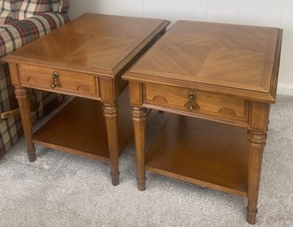 Vintage Drexel Wood End Tables - Pair