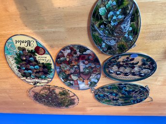 6 Stained Glass Wall Hangings