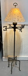 Weather Vane Style Floor Lamp With Shade, Black Metal ~ Dual Pull Chain ~