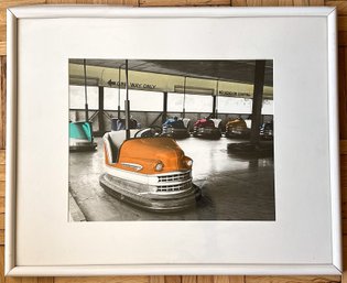 Allan Teger (b1942 American) Hand Colored Photograph Of Bumper Cars