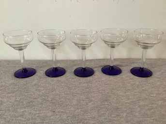 Cobalt Blue Bottom Cordial Glasses