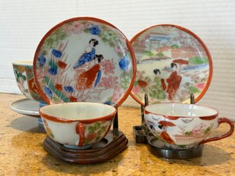 Geisha Girl Ware Tea Set Hand Painted Women In Kimonos 1970s