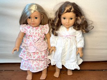 A Set Of American Girl Dolls, Plus Clothing & Such