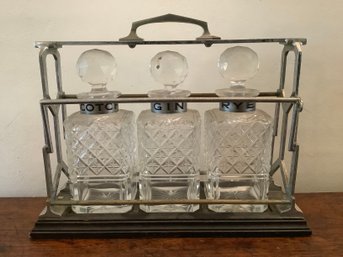 Crystal Glass Decanters With Caddy