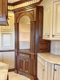 A Custom Corner Cupboard - Carved Shell Form Demi Lune