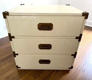Campaign Side Table With Three Drawers