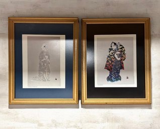 Pair Of Japanese Figure Prints: A Moment Of Perfection & Chushingura Images International Of Hawaii, 1988
