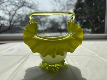 Murano Green And White Glass