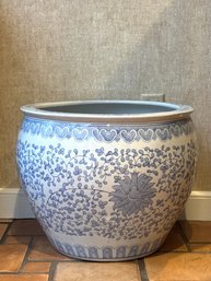 Large Blue And White Planter