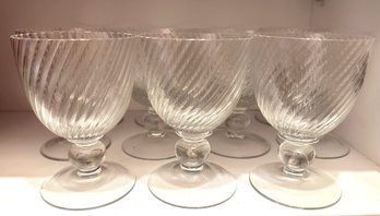 11 Glass Large Water Goblets Or Sundae Dishes